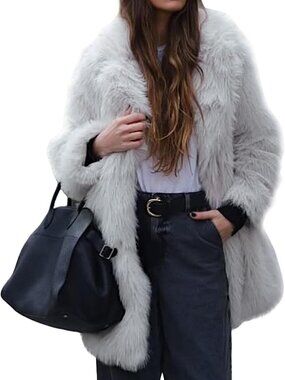 Cozy Long Faux Fur Coat for Women | Warm Fluffy Jacket for Winter Fashion